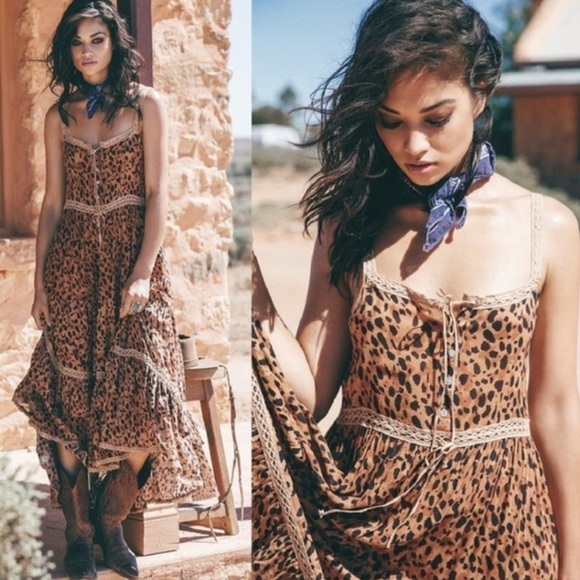 Super Rare Spell Saphari Maxi Sundress in Leopard size S - Picture 3 of 14